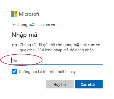 Hướng dẫn Lấy lại mật khẩu, đổi mật khẩu Microsoft Team dễ dàng 3