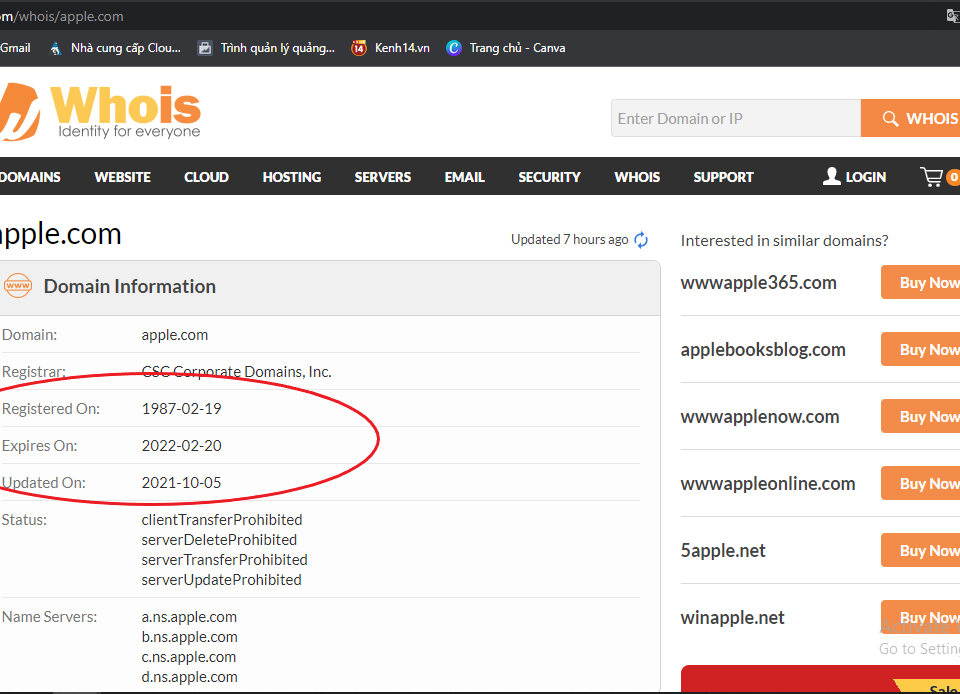 CÁCH kiểm tra thời hạn tên miền nhanh, đầy đủ .com, .vn, .com.vn…