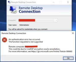 Cách xử lý lỗi Remote Desktop An authentication error has occurred
