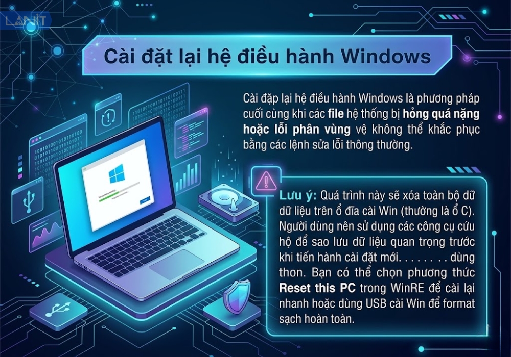 Cài đặt lại hệ điều hành Windows