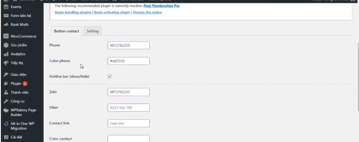 Huong Dan Cach Tao Nut Lien He Trong Website Wordpress3 1
