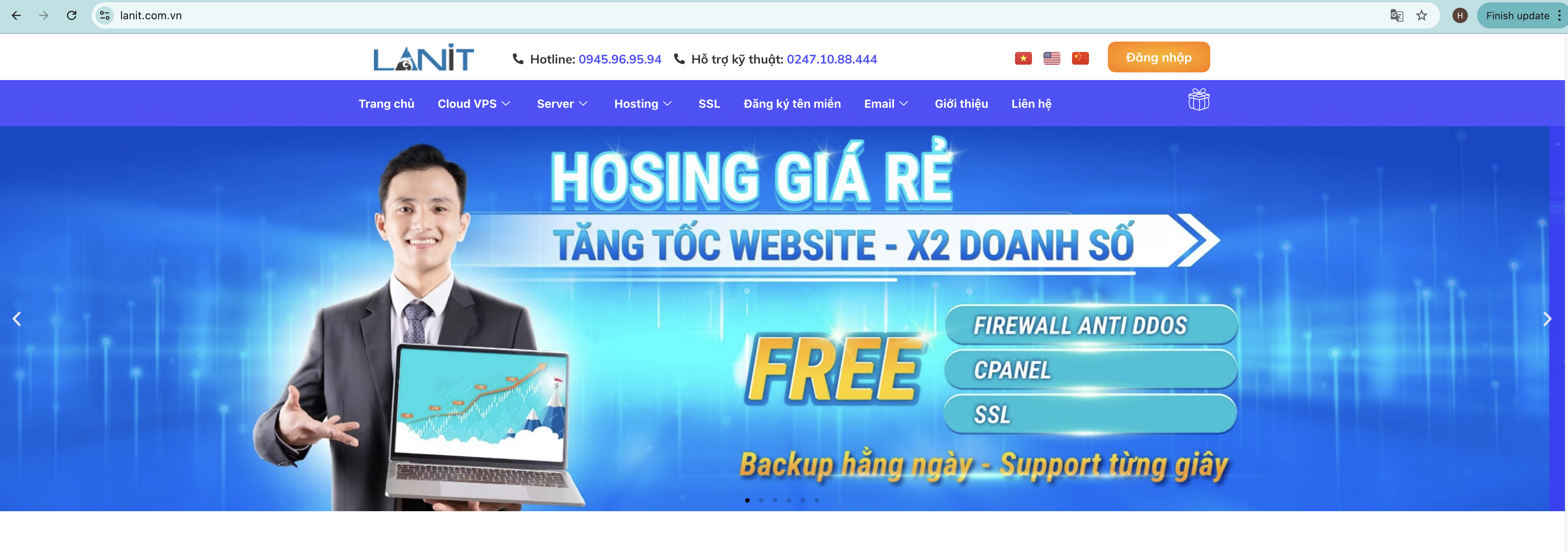 Truy cập v&agrave;o website https://lanit.com.vn