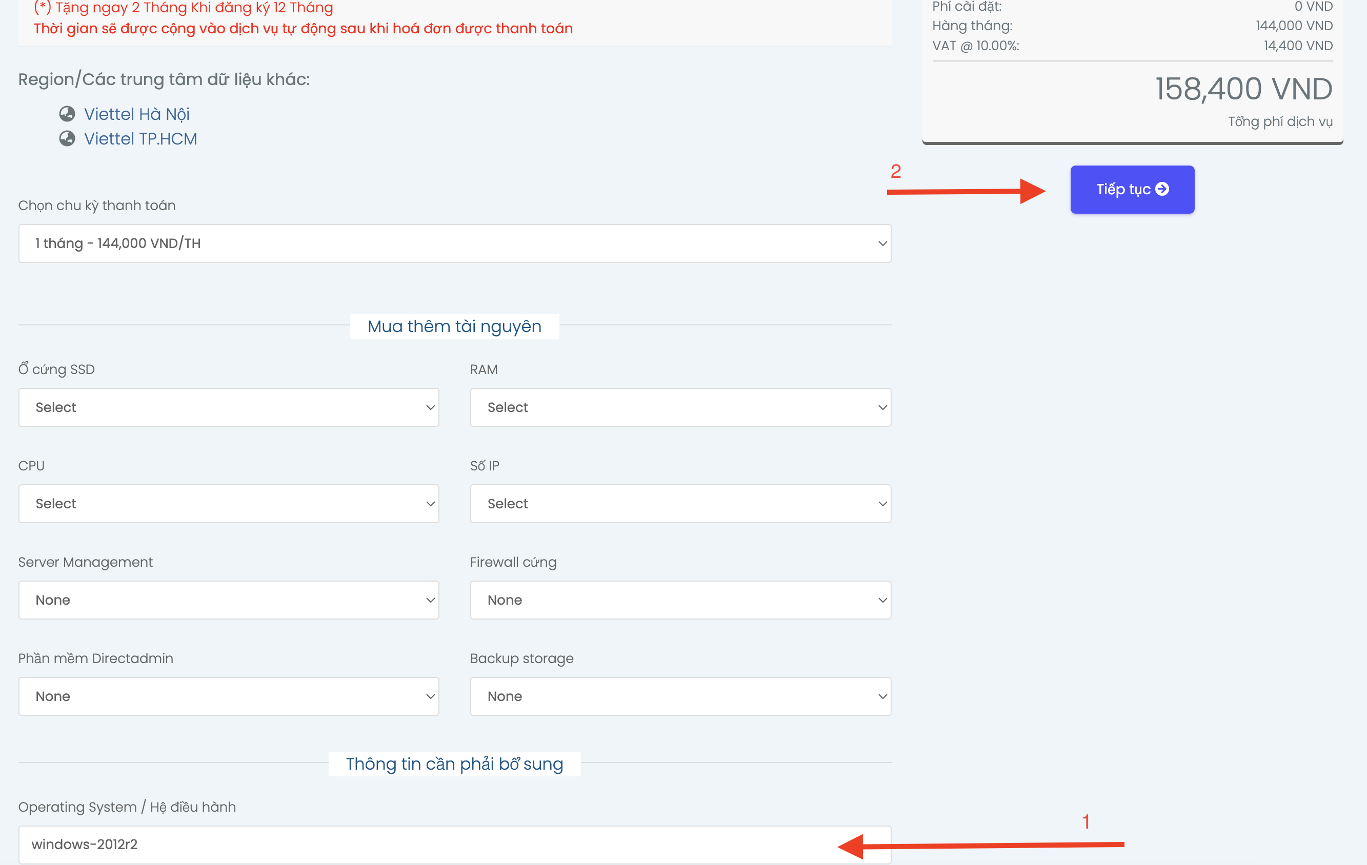 Lựa chọn chu kỳ kỳ thanh to&aacute;n