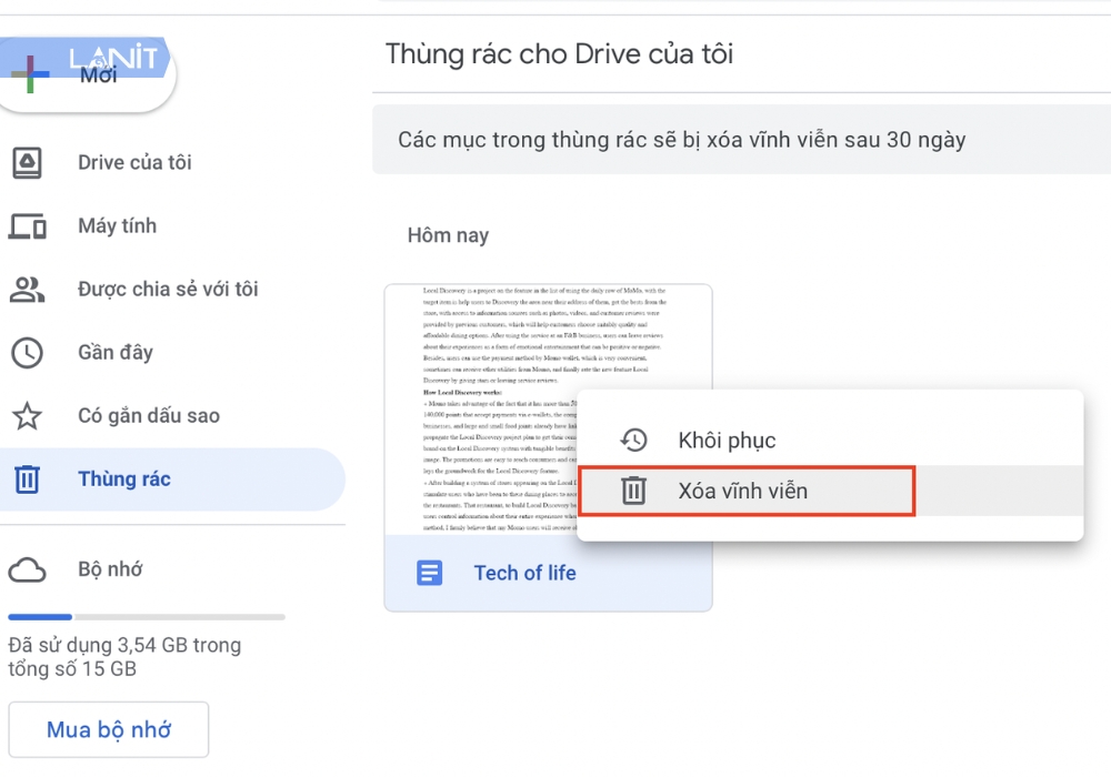 Xoa File Vinh Vien Tren Google Drive