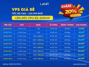 Giảm 50% Gói SERVER 8 ĐK Từ 3 Tháng,