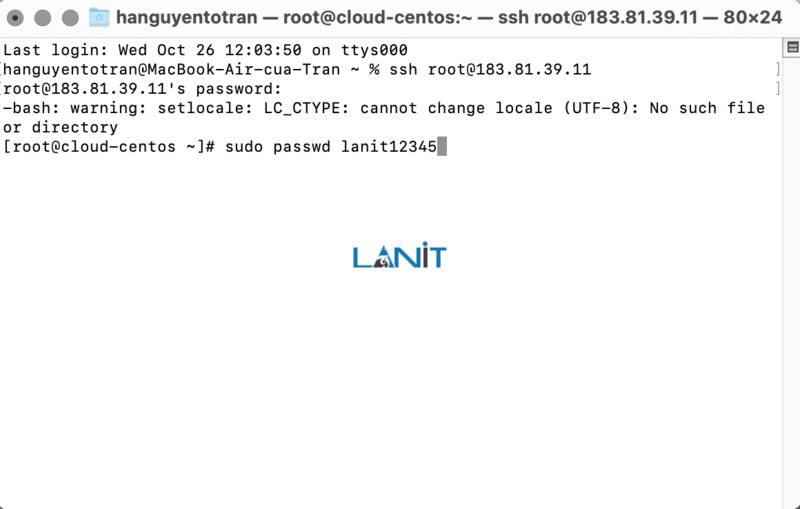 đổi mật khẩu vps