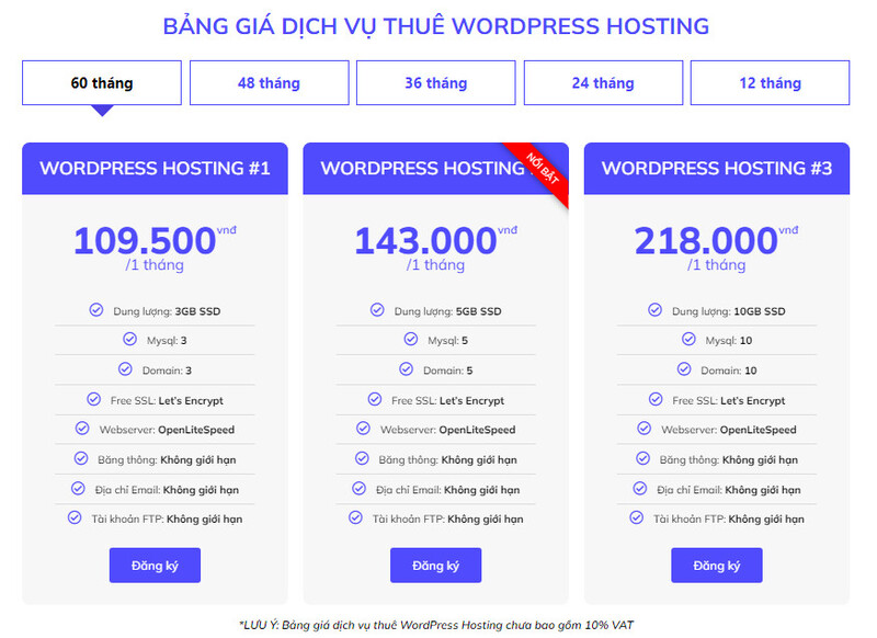 wordpress hosting gia re