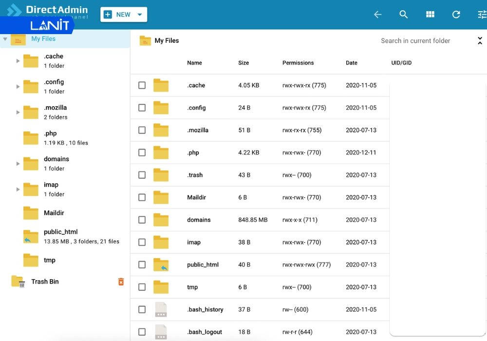 Quản l&yacute; File​ của DirectAdmin