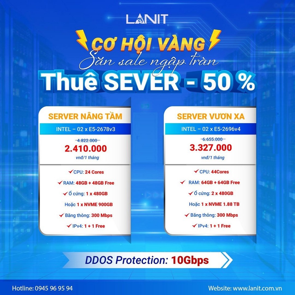 thuê server giảm 50%