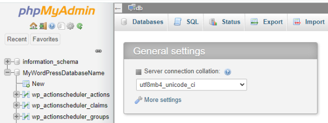 Thiết lập phpMyAdmin