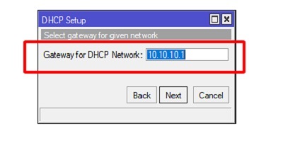 - Cấu hình gateway cho khi cấp DHCP.