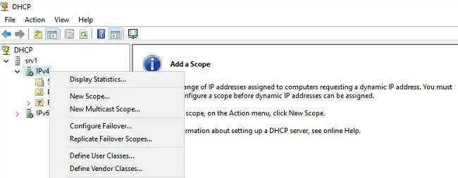 Cấu hình DHCP server Windows