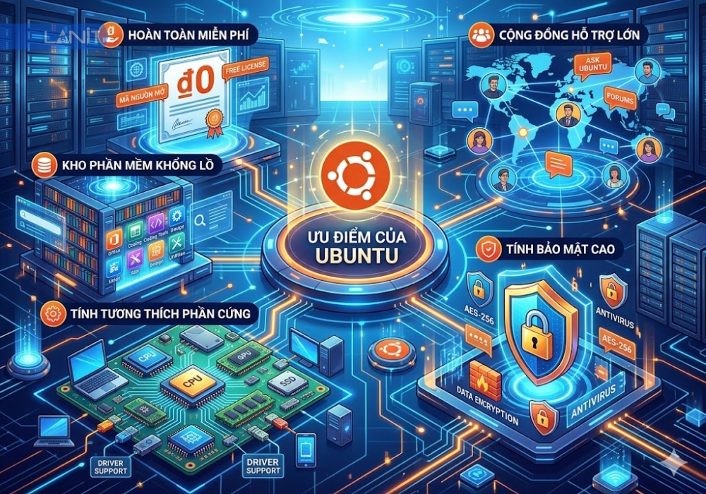 C&aacute;c ưu điểm vượt trội gi&uacute;p Ubuntu dẫn đầu