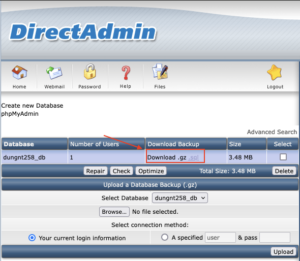 2 Cách Backup Database trên DirectAdmin Nhanh Nhất
