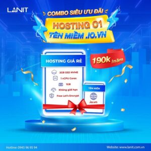 COMBO HOSTING + TÊN MIỀN .io.vn TỐI ƯU, GIÁ RẺ CHỈ 190K/NĂM