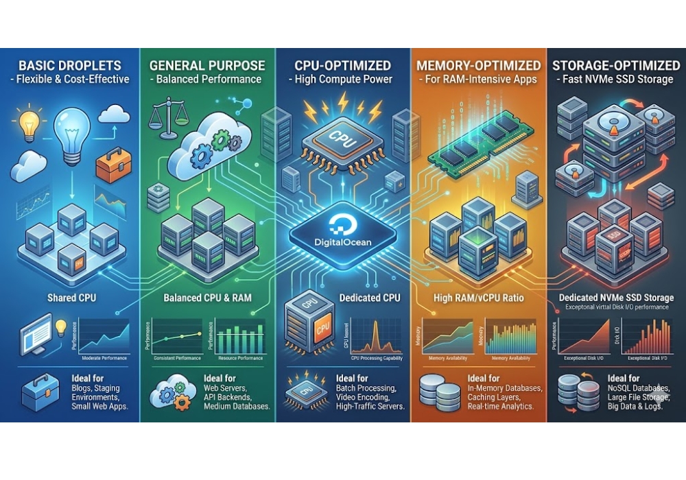 C&aacute;c d&ograve;ng Droplet phổ biến tr&ecirc;n DigitalOcean