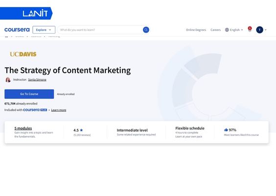 Khoá học Content Marketing với 5 module đầy đủ quy trình xây dựng kế hoạch hoàn chỉnh