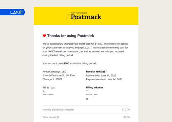 Transactional Email để thông báo hoặc xác nhận thực hiện thành công