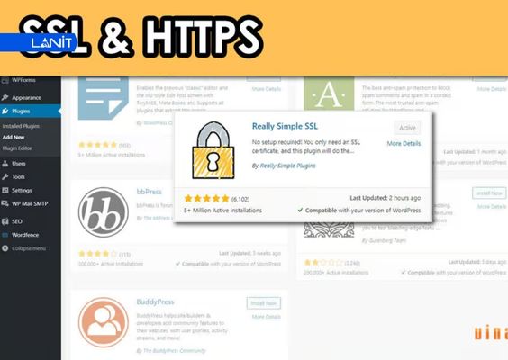 Tìm kiếm và cài Really Simple SSL trong phần Plugin của WordPress