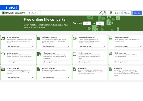 Convertio.co hỗ trợ chuyển đổi nhiều định dạng khác nhau