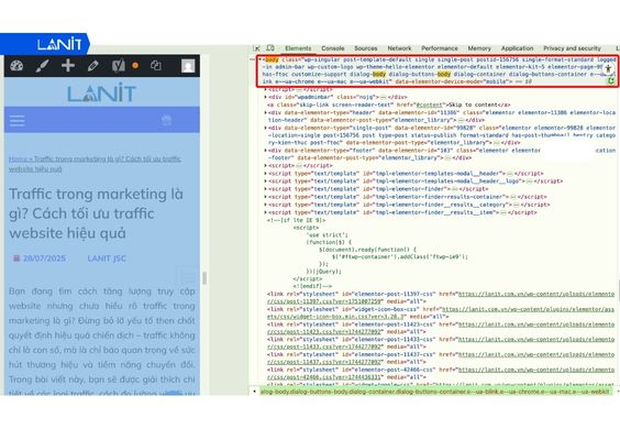 Thẻ thể hiện toàn bộ nội dung người dùng nhìn thấy trên website