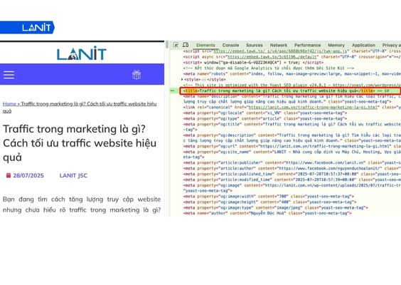 Thẻ hiển thị tiêu đề chính trên website