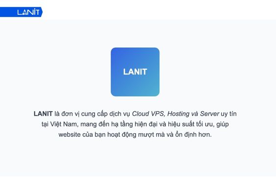 Hiển thị được cài đặt giữa trang Web với logo LANIT