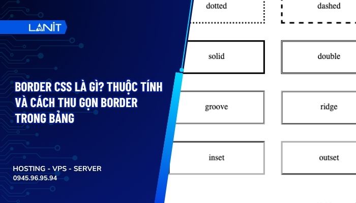 Border CSS là thuộc tính dùng để tạo đường viền cho bảng
