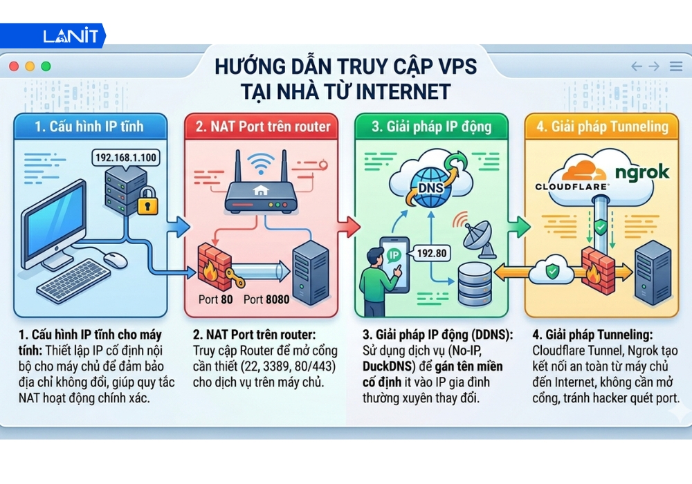 L&agrave;m thế n&agrave;o để truy cập "VPS tại nh&agrave;" từ internet?