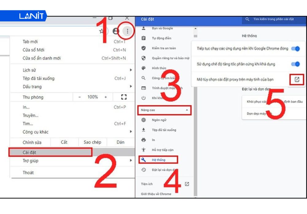 Kiểm tra c&agrave;i đặt Proxy tr&ecirc;n tr&igrave;nh duyệt (Chrome, Edge, Firefox)