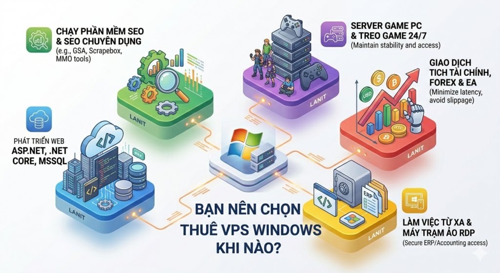 Bạn n&ecirc;n chọn thu&ecirc; VPS Windows khi n&agrave;o?