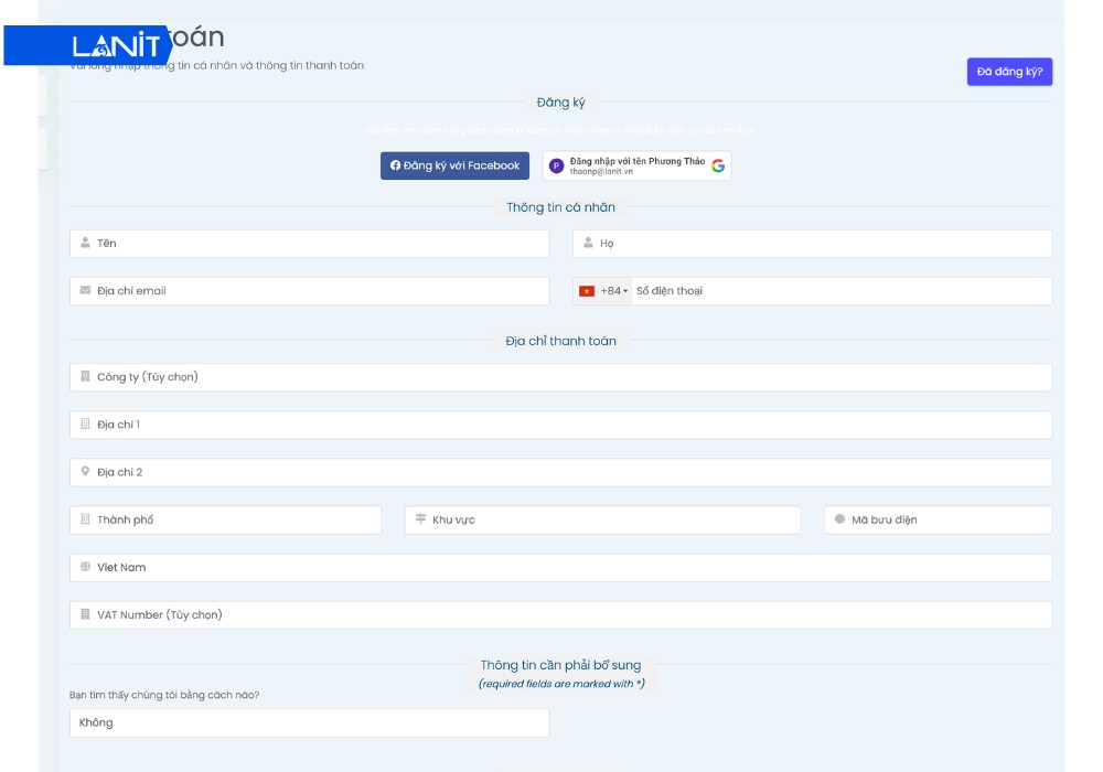 Kiểm tra lại các thông tin