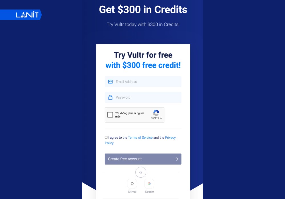 Cách nhận 100$ - 250$ Credit dùng thử của Vultr