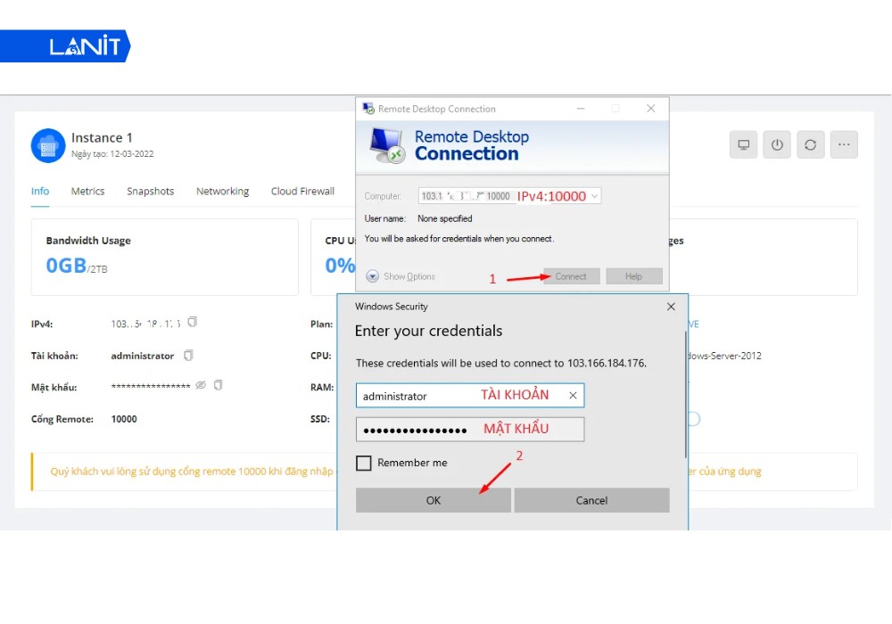 Nhập thông tin đăng nhập