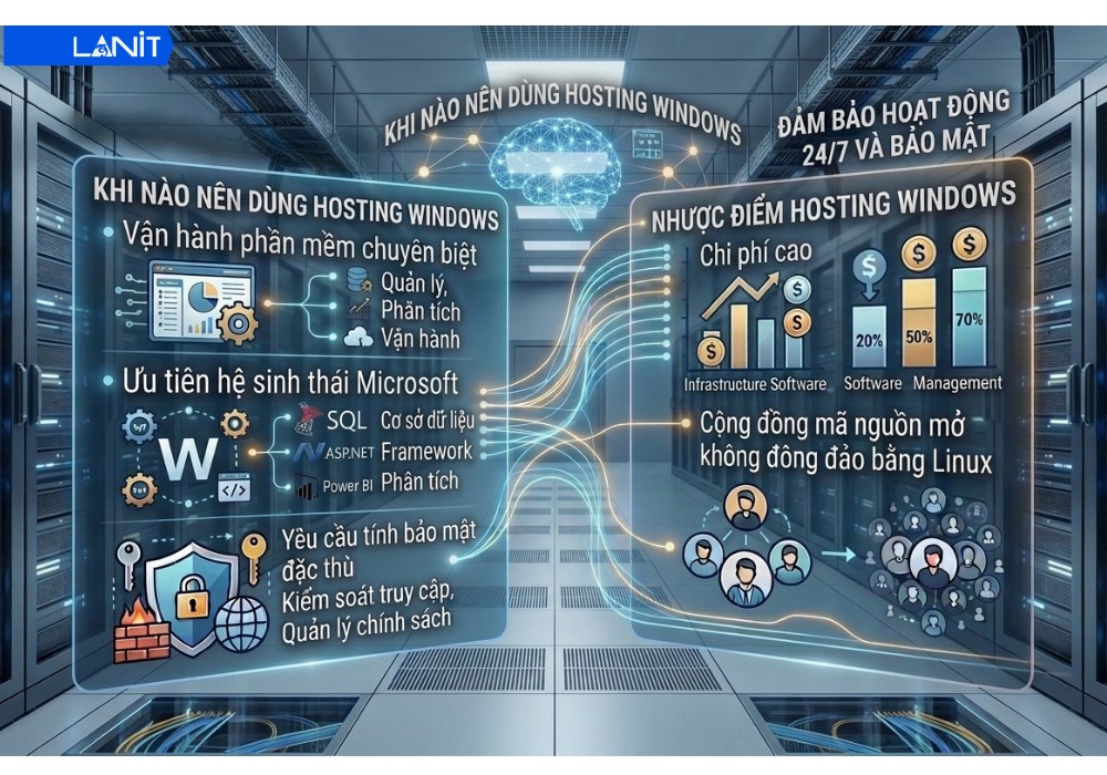 Bạn n&ecirc;n d&ugrave;ng Hosting Windows khi n&agrave;o?