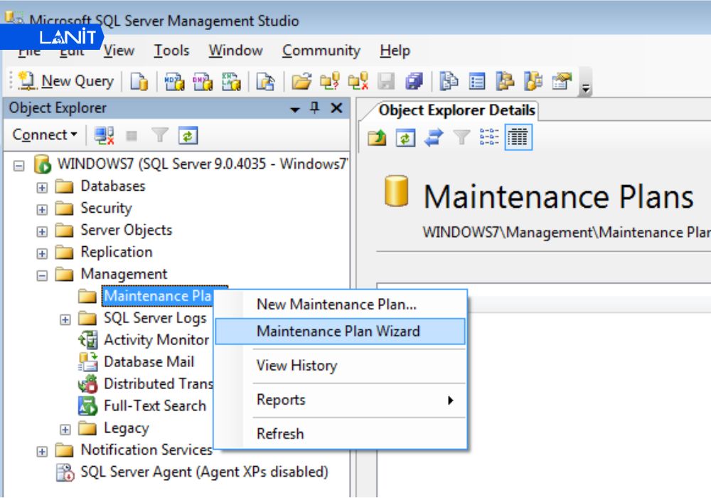 Hướng dẫn tạo Maintenance Plan để tự động h&oacute;a quy tr&igrave;nh