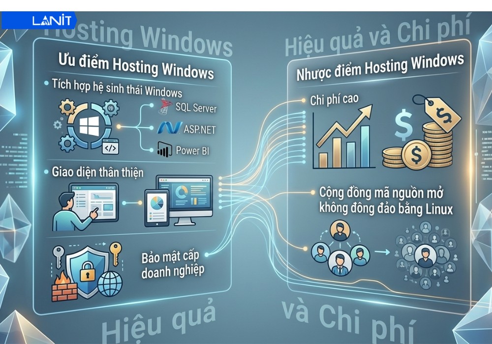 Ưu điểm v&agrave; nhược điểm của Hosting Windows