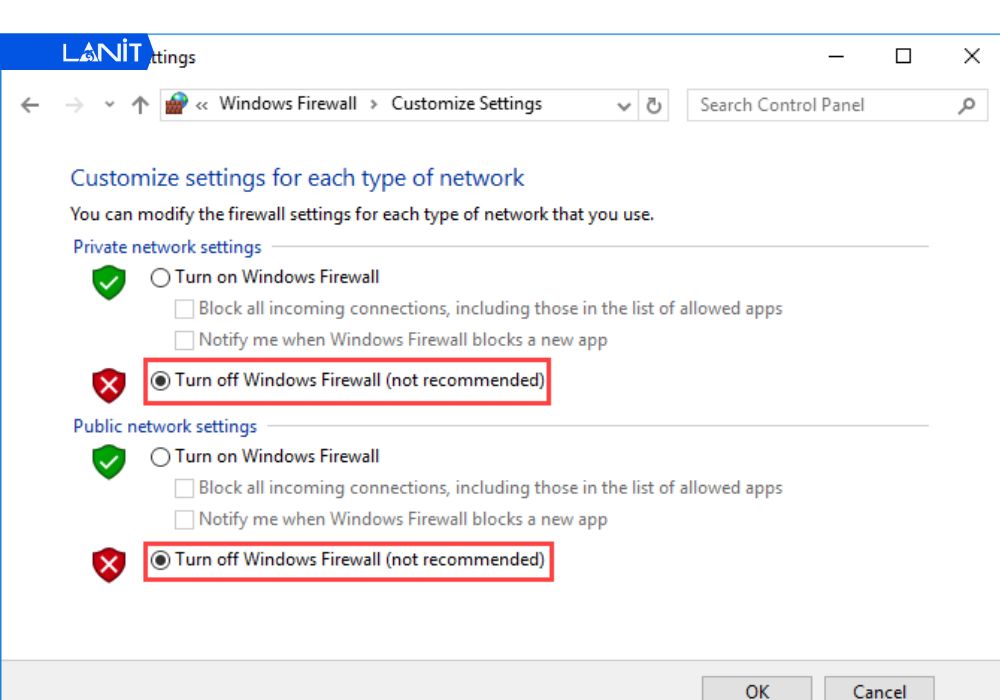 Kiểm tra tường lửa v&agrave; phần mềm diệt virus