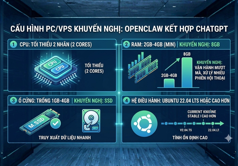 Cấu h&igrave;nh PC/VPS khuyến nghị
