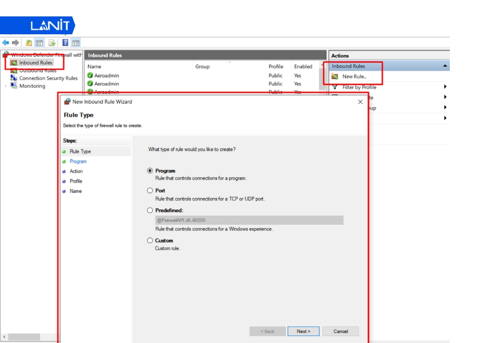 Mở port cho Server/VPS Windows