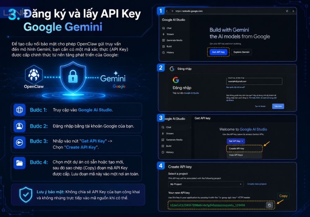 Đăng k&yacute; v&agrave; lấy API Key Google Gemini