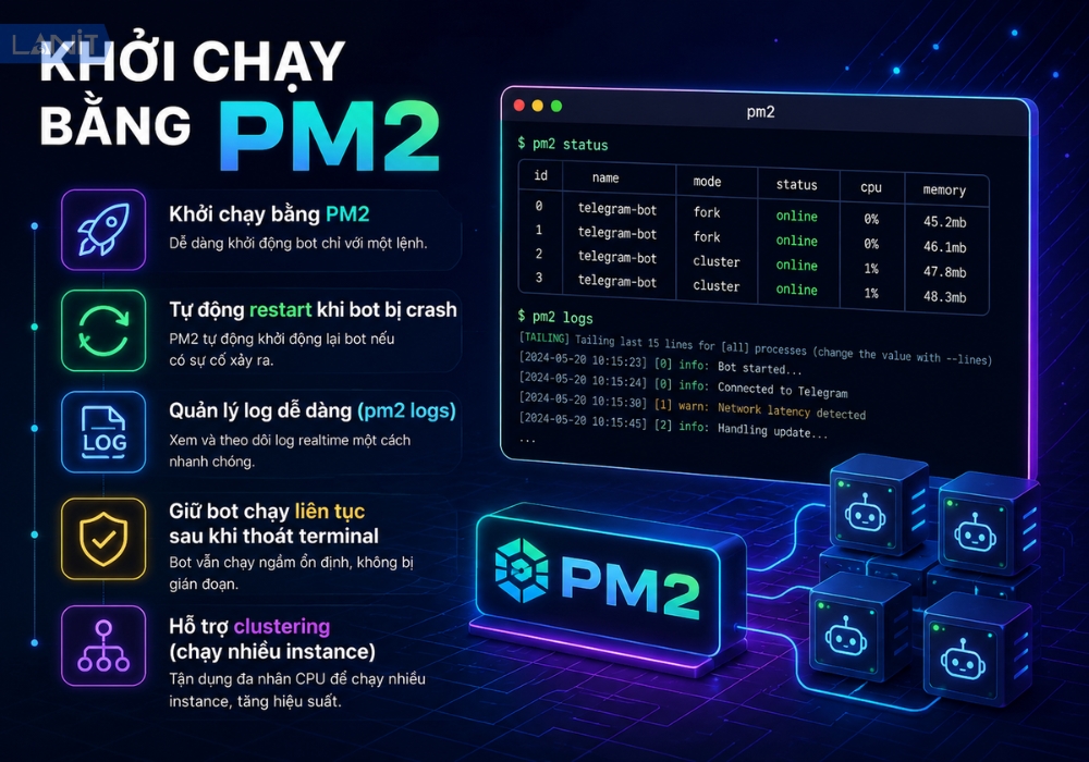 Khởi chạy bằng PM2