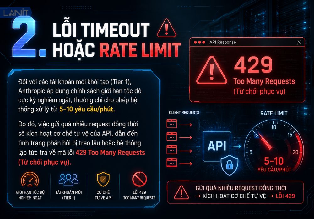 Lỗi Timeout hoặc Rate Limit