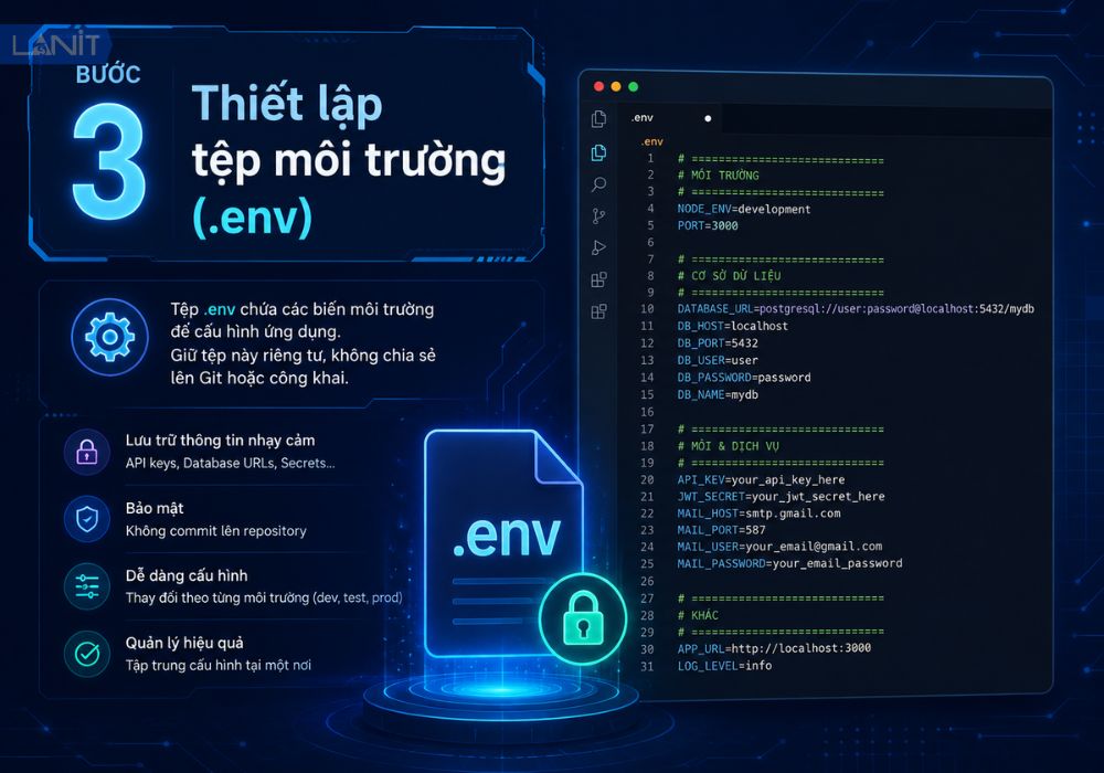 Thiết lập tệp m&ocirc;i trường (.env)