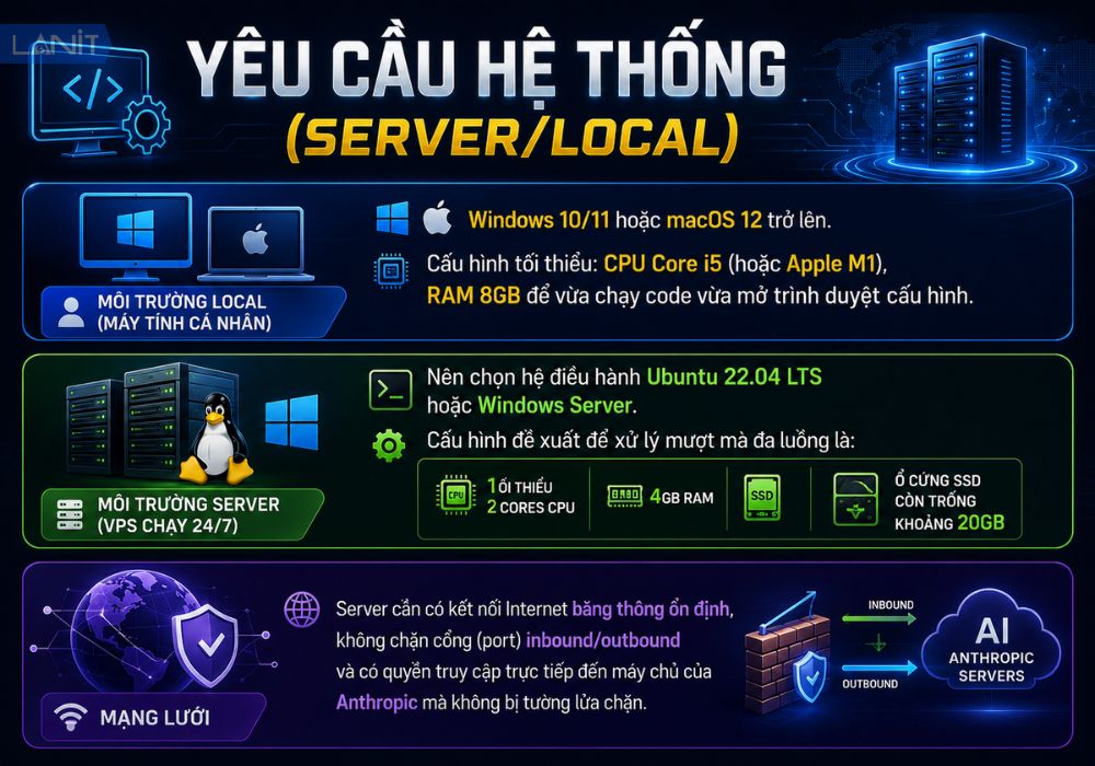 Y&ecirc;u cầu hệ thống (Server/Local)